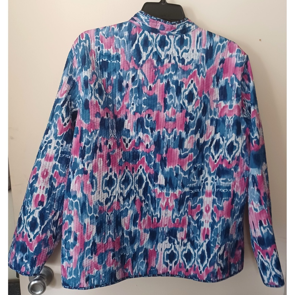 Alfred Dunner Women's Jacket L/XL‎ Boho Abstract Artsy Retro Statement Electric - Picture 3 of 5